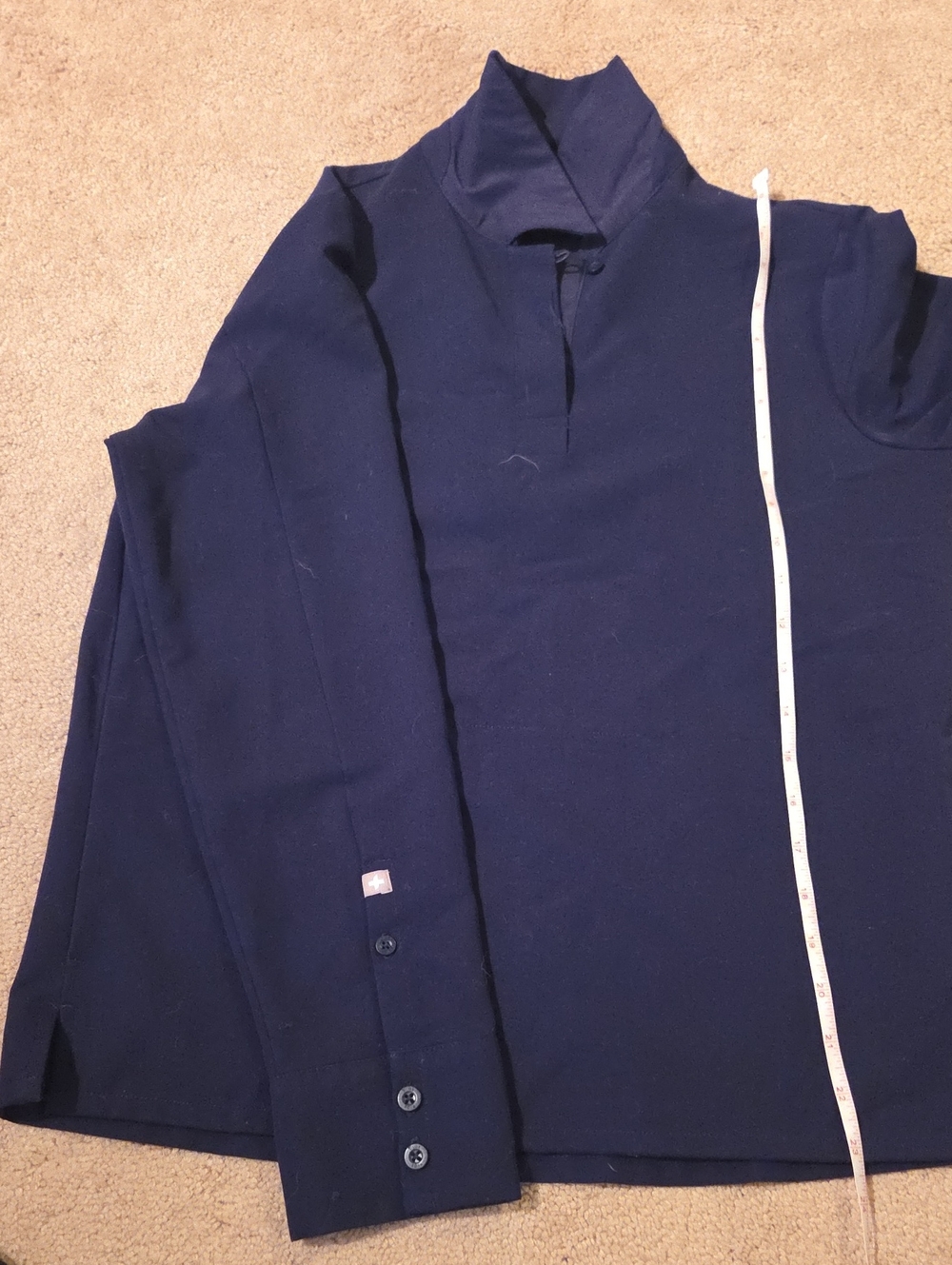 Figs Navy Mock Neck Pullover Shirt